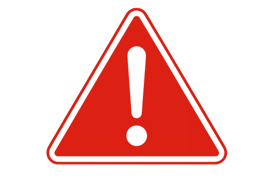 Een foto van een rood gevaarsbord. 