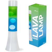 De verpakking van de Fisura Lavalamp met Blauwe & Groene Lava. 